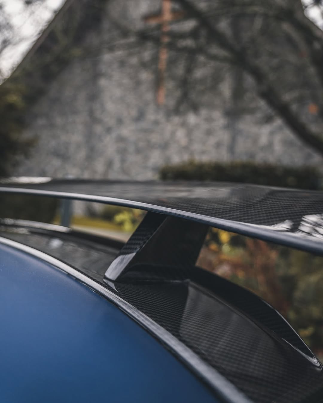 Tesla Model 3 Performance Long Range Standard Base 2017 2018 2019 2020 2021 2022 2023 with Aftermarket Parts - Crypton Rear Spoiler Wing Carbon Fiber / FRP from Robot Craftsman