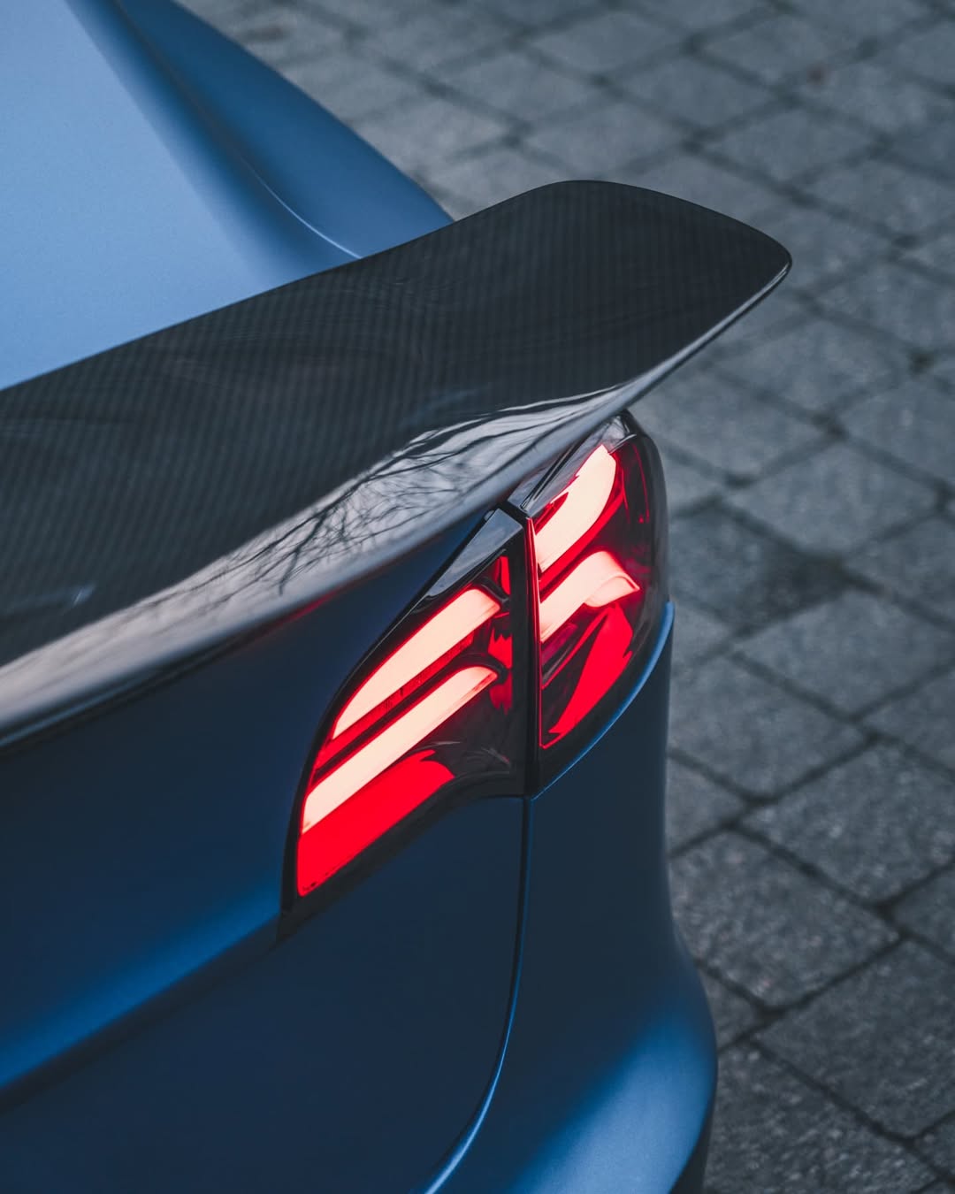 Tesla Model 3 Performance Long Range Standard Base 2017 2018 2019 2020 2021 2022 2023 with Aftermarket Parts - Crypton Rear Spoiler Wing Carbon Fiber / FRP from Robot Craftsman