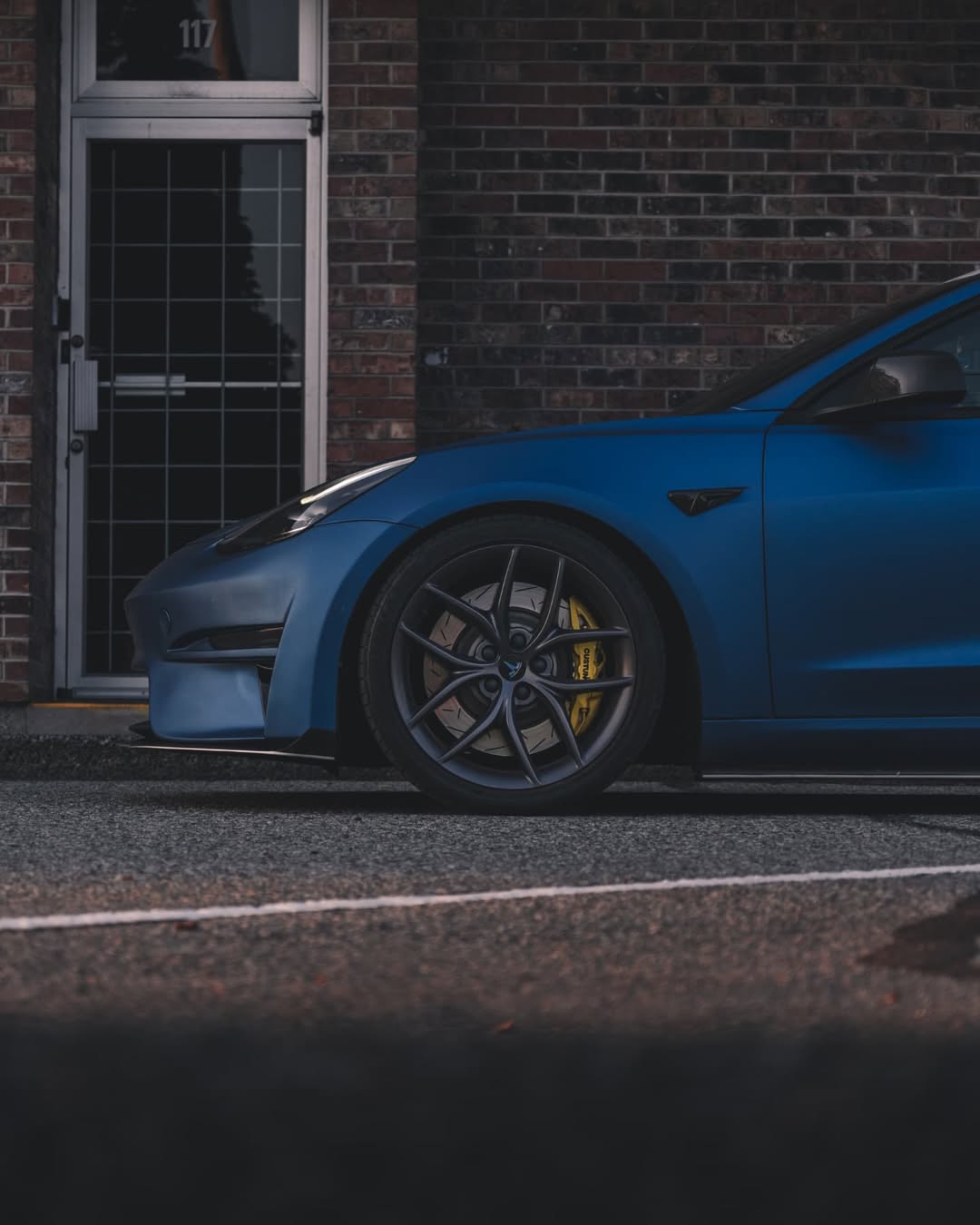Tesla Model 3 Performance Long Range Standard Base 2017 2018 2019 2020 2021 2022 2023 with Aftermarket Parts - Crypton Side Skirts Carbon Fiber / FRP from Robot Craftsman