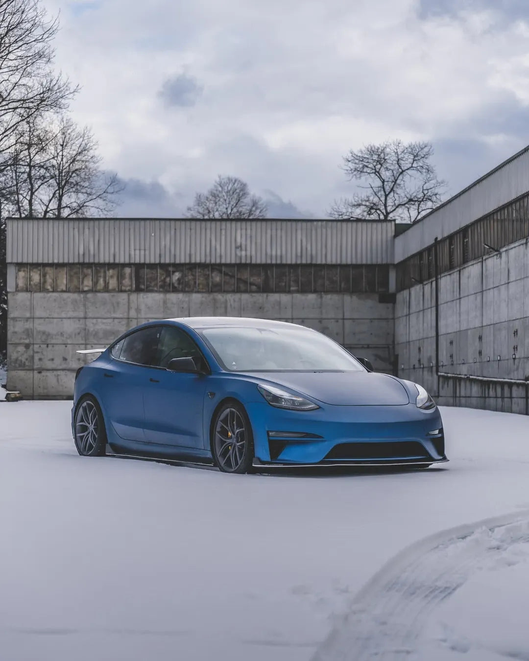 Tesla Model 3 Performance Long Range Standard Base 2017 2018 2019 2020 2021 2022 2023 with Aftermarket Parts - Crypton Rear Bumper & Diffuser Carbon Fiber / FRP from Robot Craftsman