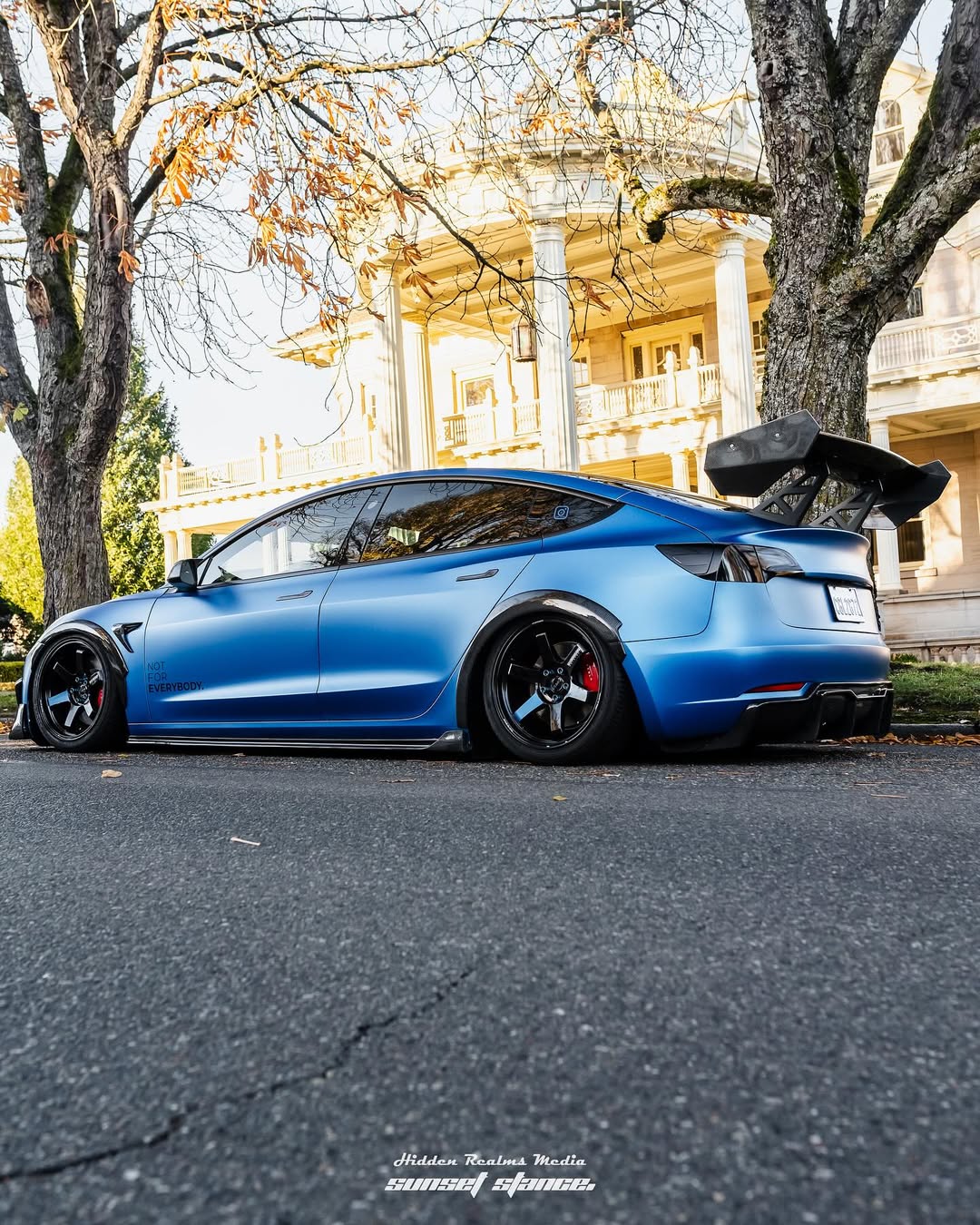 Tesla Model 3 Performance Long Range Standard Base 2017 2018 2019 2020 2021 2022 2023 with Aftermarket Parts - "Hacker" V2 GT Rear Spoiler Wing Carbon Fiber / FRP from Robot Craftsman