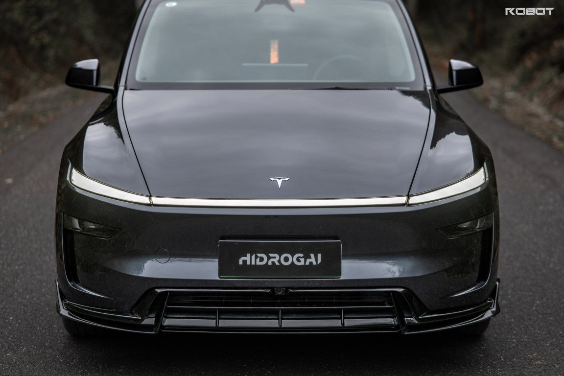 Tesla Model Y Juniper 2026-ON with Aftermarket Parts - HIDROGAI Front Lip Carbon Fiber / FRP