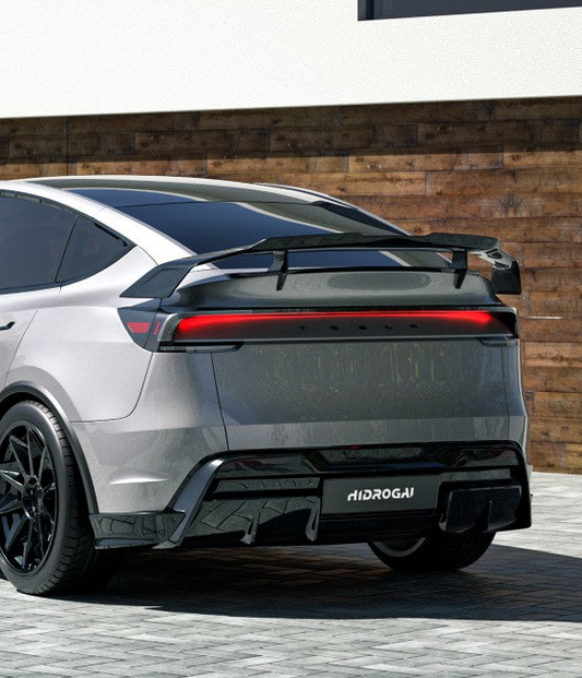 Tesla Model Y Juniper 2026-ON with Aftermarket Parts - V1 Rear Spoiler Carbon Fiber / FRP