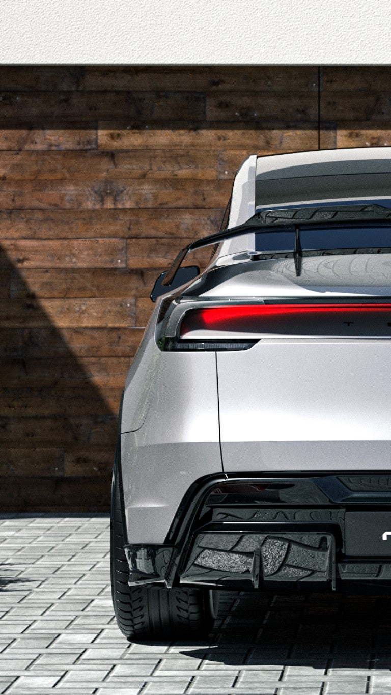 Tesla Model Y Juniper 2026-ON with Aftermarket Parts - V1 Rear Spoiler Carbon Fiber / FRP