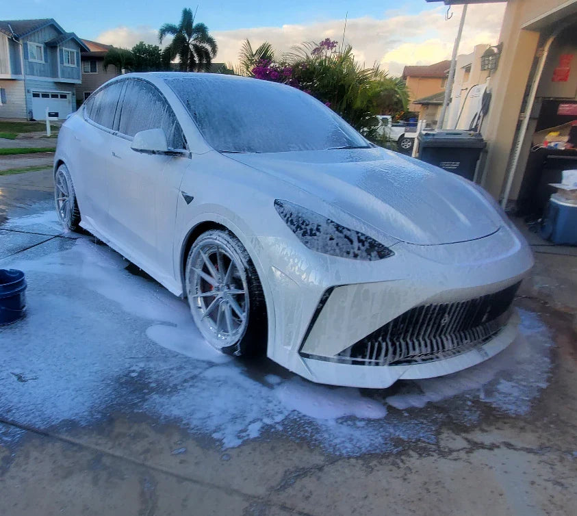 Tesla Model Y Performance AWD Long Range RWD Standard 2020 2021 2023 2024 with Aftermarket Parts - "CRYPTON" Hood Carbon Fiber / FRP from Robot Craftsman