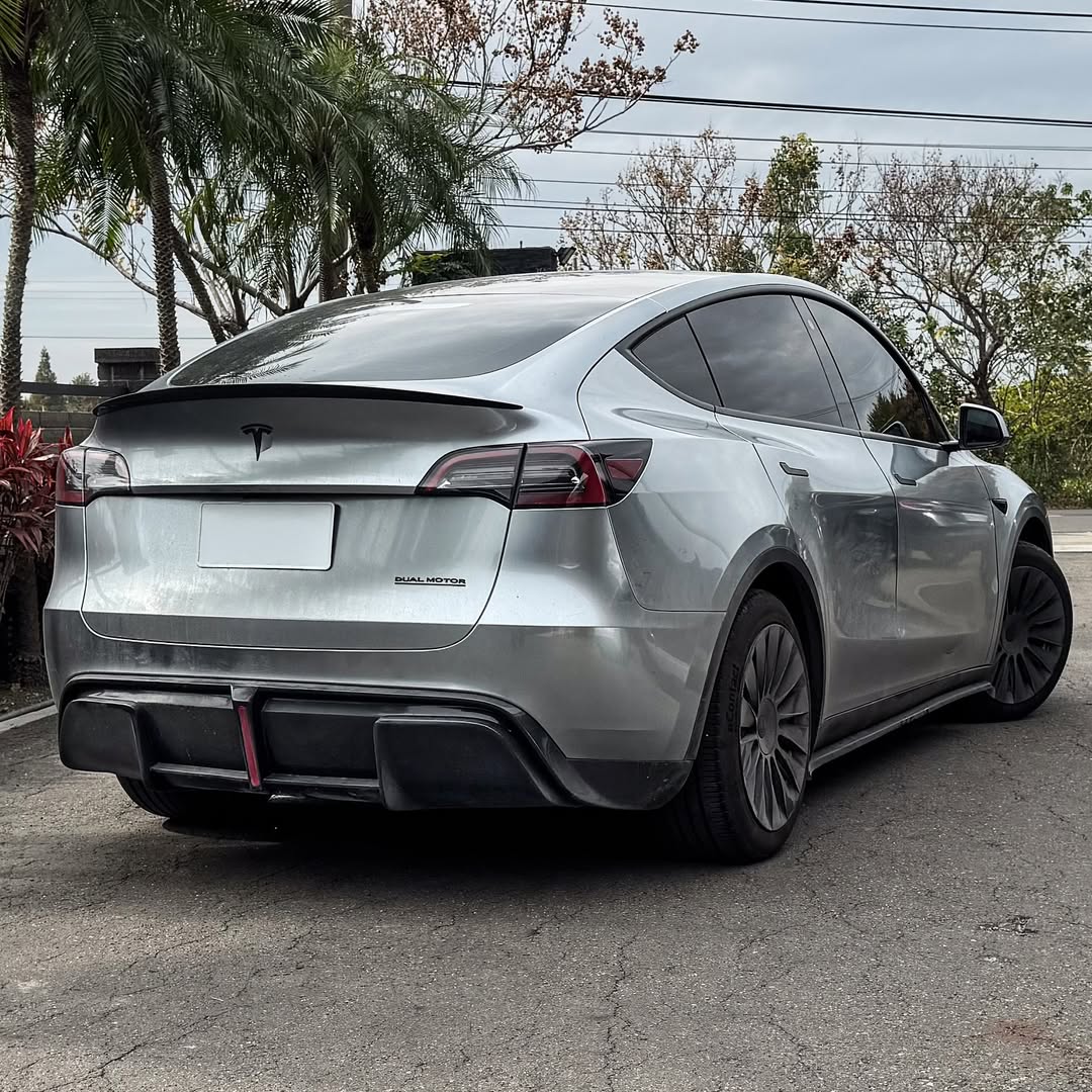Tesla Model Y Performance AWD Long Range RWD Standard 2020 2021 2023 2024 with Aftermarket Parts - "CRYPTON" Rear Diffuser Carbon Fiber / FRP from Robot Craftsman