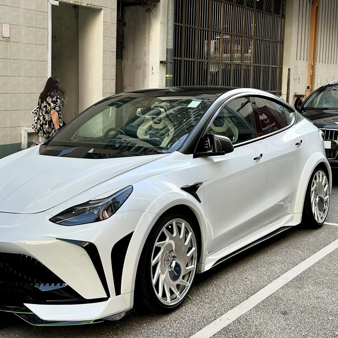 Tesla Model Y Performance AWD Long Range RWD Standard 2020 2021 2022 2023 2024 with Aftermarket Parts - "STARSHIP" Side Skirts PP from Robot Craftsman