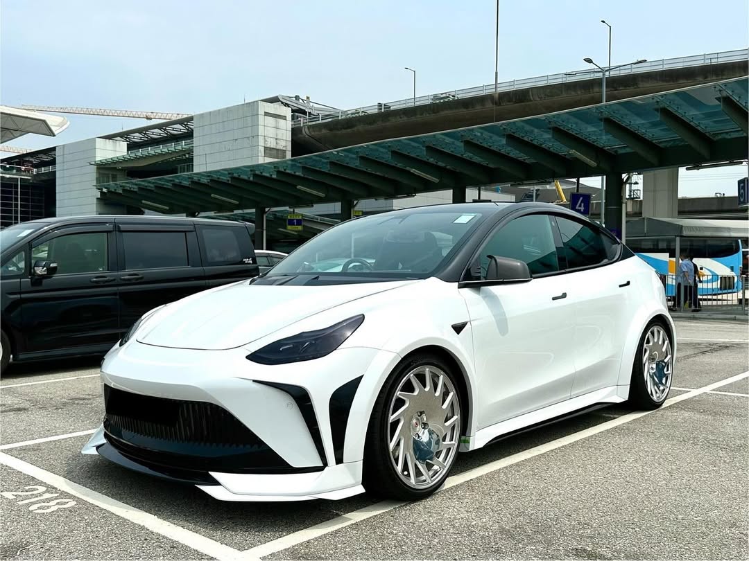 Tesla Model Y Performance AWD Long Range RWD Standard 2020 2021 2022 2023 2024 with Aftermarket Parts - "STARSHIP" Side Skirts PP from Robot Craftsman