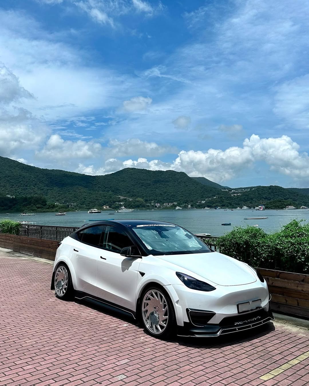 Tesla Model Y Performance AWD Long Range RWD Standard 2020 2021 2022 2023 2024 with Aftermarket Parts - "STARSHIP" Side Skirts PP from Robot Craftsman