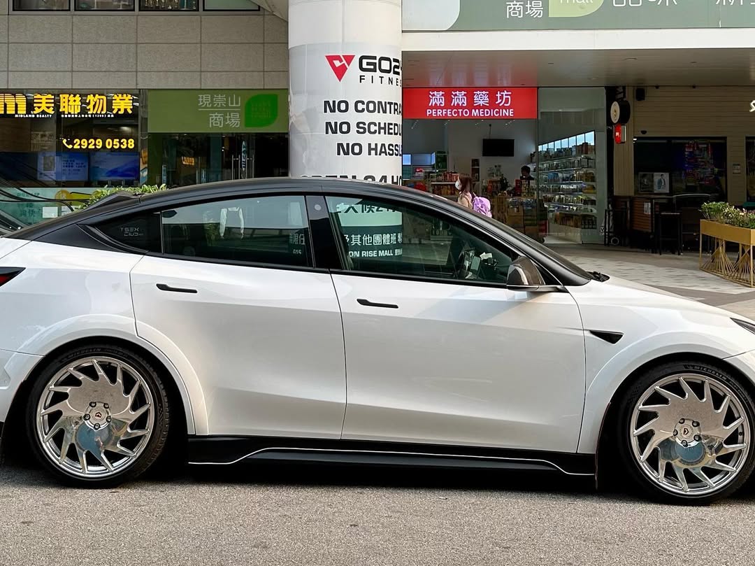 Tesla Model Y Performance AWD Long Range RWD Standard 2020 2021 2022 2023 2024 with Aftermarket Parts - "STARSHIP" Side Skirts PP from Robot Craftsman