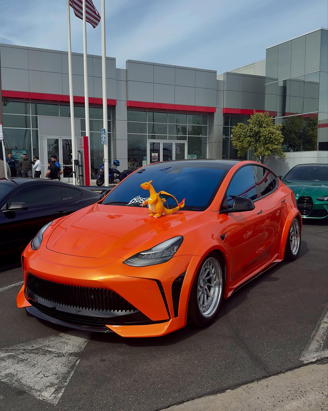 Tesla Model Y Performance AWD Long Range RWD Standard 2020 2021 2022 2023 2024 with Aftermarket Parts - "STARSHIP" Widebody Wheel Arches Carbon Fiber / FRP from Robot Craftsman