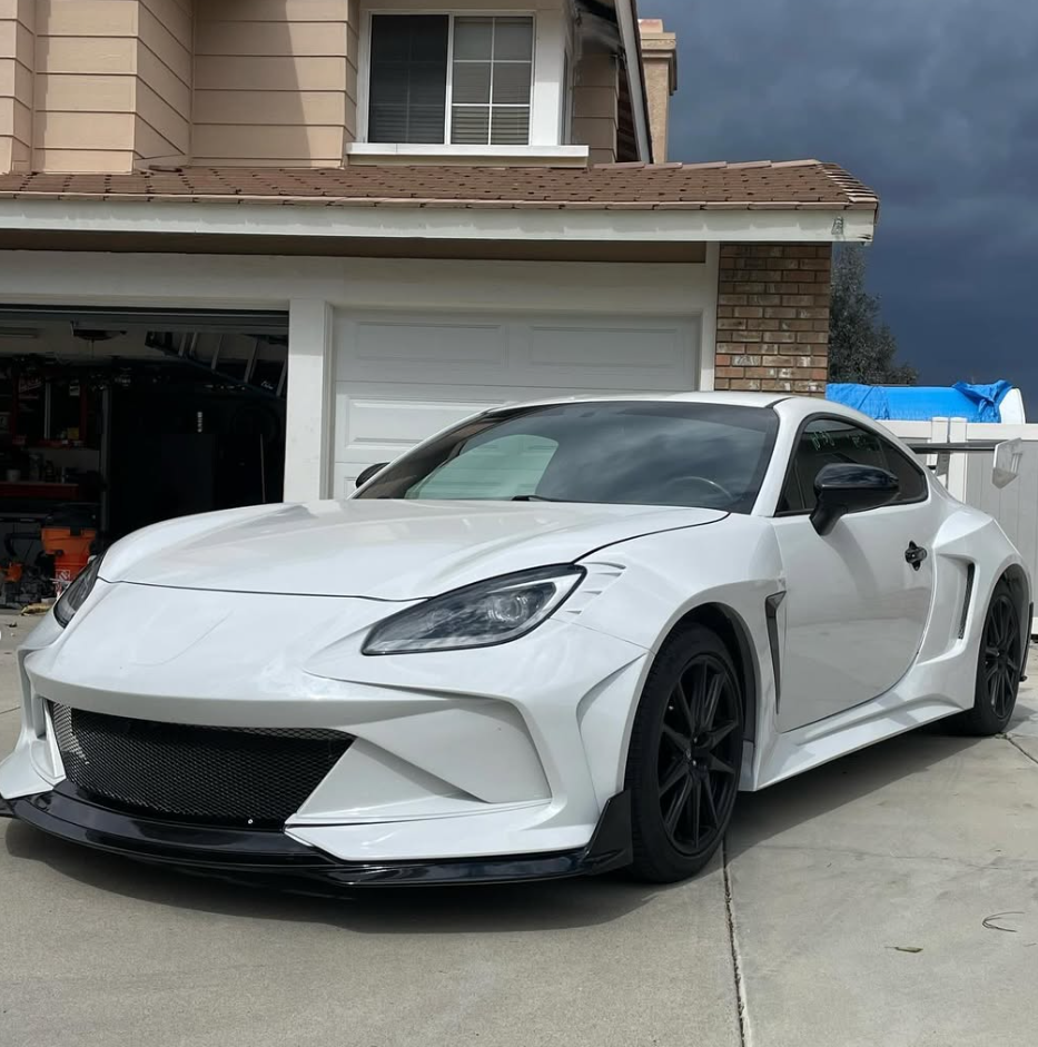 Subaru BRZ ZD8 2022 2023 2024 & Toyota GR86 ZN8 2022 2023 2024 with Aftermarket Parts - "SHINING" Widebody Front Bumper & Lip Carbon Fiber / FRP from Robot Craftsman