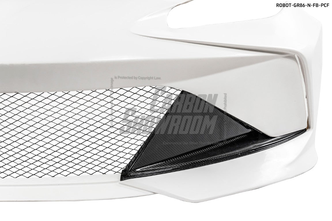 Subaru BRZ ZD8 2022 2023 2024 & Toyota GR86 ZN8 2022 2023 2024 with Aftermarket Parts - "SHINING" Narrow Body Front Bumper & Lip Carbon Fiber / FRP from Robot Craftsman