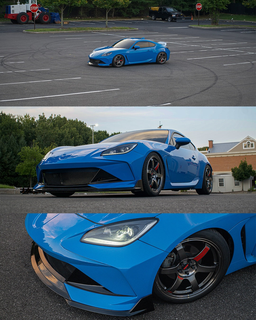 Subaru BRZ ZD8 2022 2023 2024 & Toyota GR86 ZN8 2022 2023 2024 with Aftermarket Parts - "SHINING" Narrow Body Front Bumper & Lip Carbon Fiber / FRP from Robot Craftsman