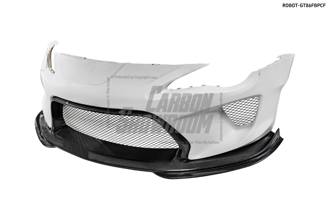 Toyota GT86 86 TRD GT SE Base ZN6 2017 2018 2019 2020 & Scion FR-S FRS ZN6 2013 2014 2015 2016 & BRZ TS Limited Premium ZN6 2013 2014 2015 2016 2017 2018 2019 2020 (compatible with ROBOT widebody kit) with Aftermarket Parts - Replacement Front Lip Only & Front Bumper & Lip Carbon Fiber / FRP from Robot Craftsman