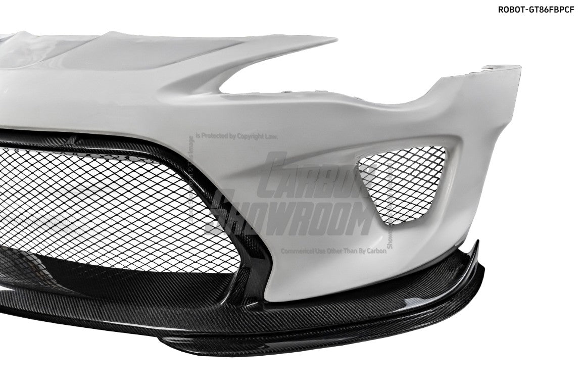 Toyota GT86 86 TRD GT SE Base ZN6 2017 2018 2019 2020 & Scion FR-S FRS ZN6 2013 2014 2015 2016 & BRZ TS Limited Premium ZN6 2013 2014 2015 2016 2017 2018 2019 2020 (compatible with ROBOT widebody kit) with Aftermarket Parts - Replacement Front Lip Only & Front Bumper & Lip Carbon Fiber / FRP from Robot Craftsman