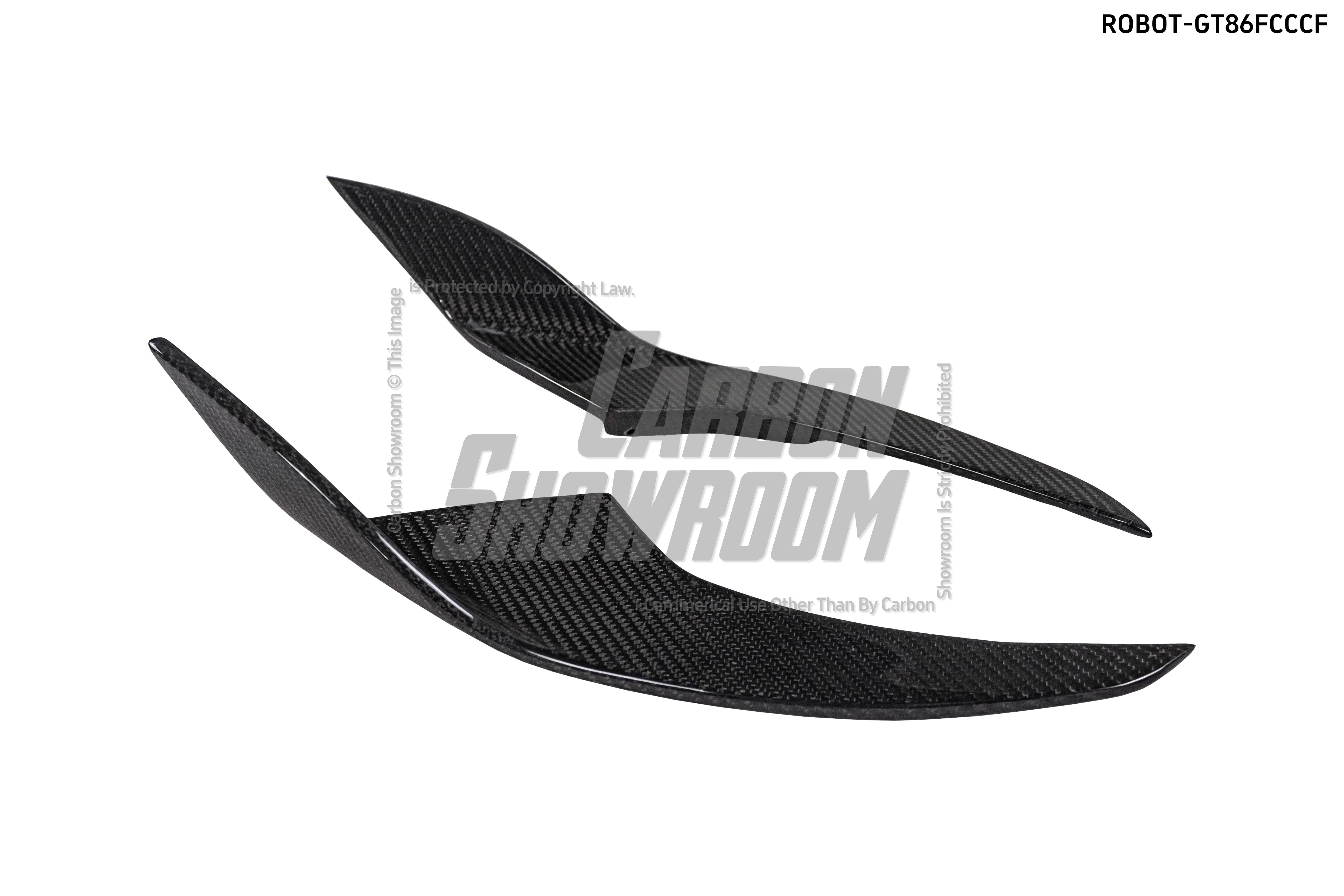 Toyota GT86 86 TRD GT SE Base ZN6 2017 2018 2019 2020 & Scion FR-S FRS ZN6 2013 2014 2015 2016 & BRZ TS Limited Premium ZN6 2013 2014 2015 2016 2017 2018 2019 2020 (compatible with ROBOT widebody kit) with Aftermarket Parts - Front Corner Canards (Pair) & Front Inner Vents Canards (Pair) Carbon Fiber / FRP from Robot Craftsman