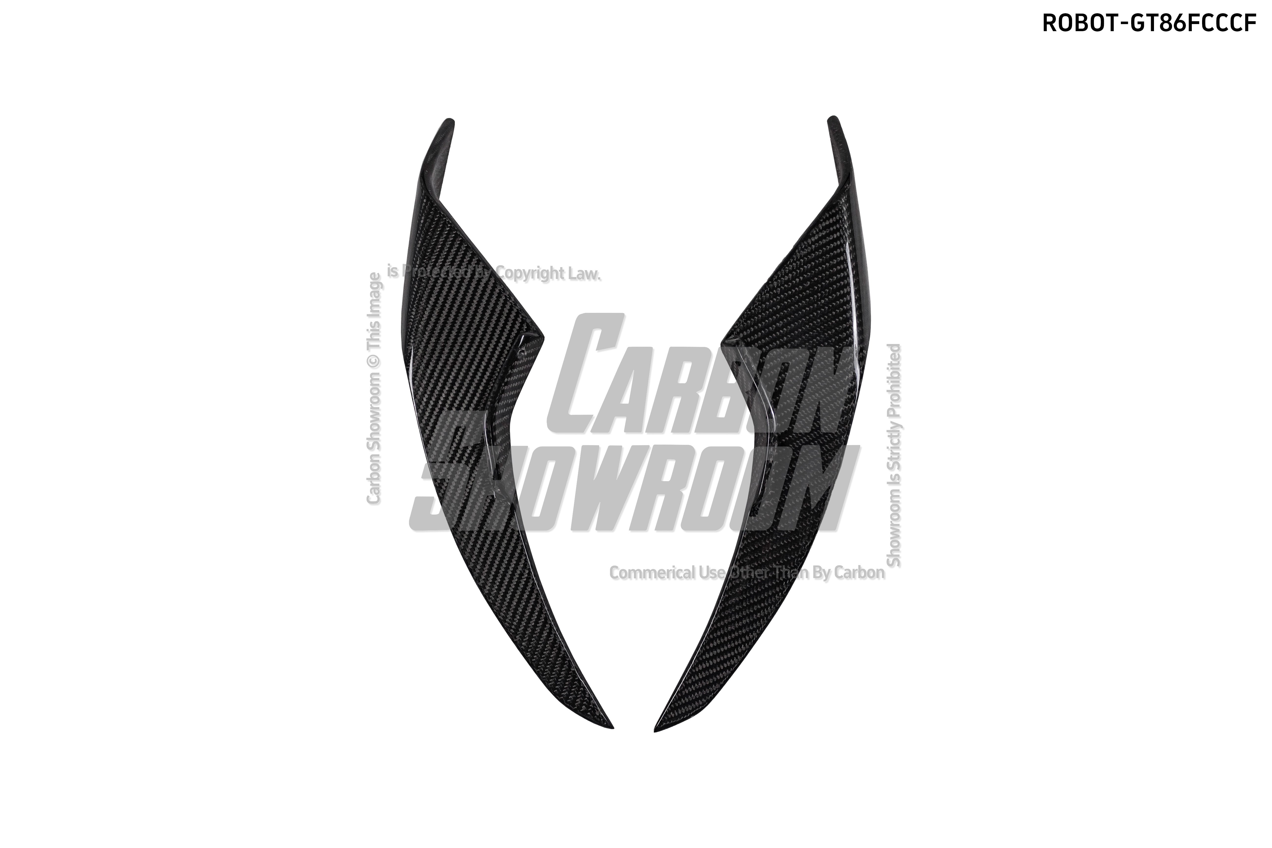 Toyota GT86 86 TRD GT SE Base ZN6 2017 2018 2019 2020 & Scion FR-S FRS ZN6 2013 2014 2015 2016 & BRZ TS Limited Premium ZN6 2013 2014 2015 2016 2017 2018 2019 2020 (compatible with ROBOT widebody kit) with Aftermarket Parts - Front Corner Canards (Pair) & Front Inner Vents Canards (Pair) Carbon Fiber / FRP from Robot Craftsman