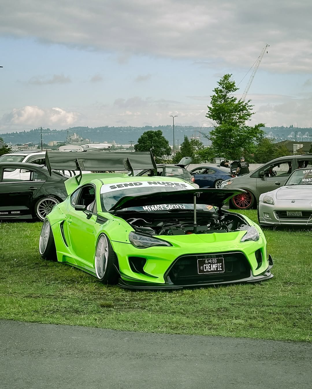 Toyota GT86 86 TRD GT SE Base ZN6 2017 2018 2019 2020 & Scion FR-S FRS ZN6 2013 2014 2015 2016 & BRZ TS Limited Premium ZN6 2013 2014 2015 2016 2017 2018 2019 2020 (compatible with ROBOT widebody kit) with Aftermarket Parts - Front Corner Canards (Pair) & Front Inner Vents Canards (Pair) Carbon Fiber / FRP from Robot Craftsman