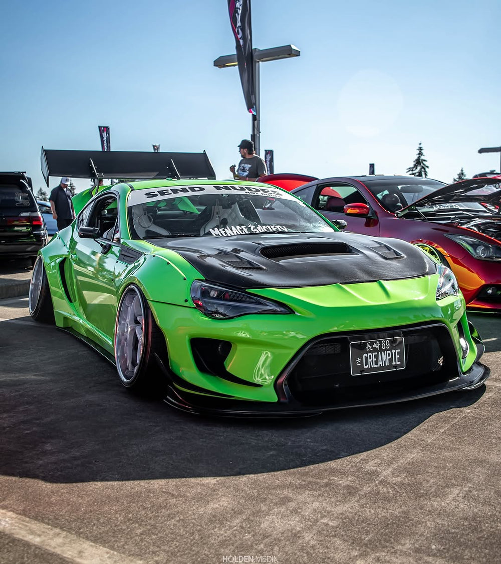 Toyota GT86 86 TRD GT SE Base ZN6 2017 2018 2019 2020 & Scion FR-S FRS ZN6 2013 2014 2015 2016 & BRZ TS Limited Premium ZN6 2013 2014 2015 2016 2017 2018 2019 2020 (compatible with ROBOT widebody kit) with Aftermarket Parts - Front Corner Canards (Pair) & Front Inner Vents Canards (Pair) Carbon Fiber / FRP from Robot Craftsman