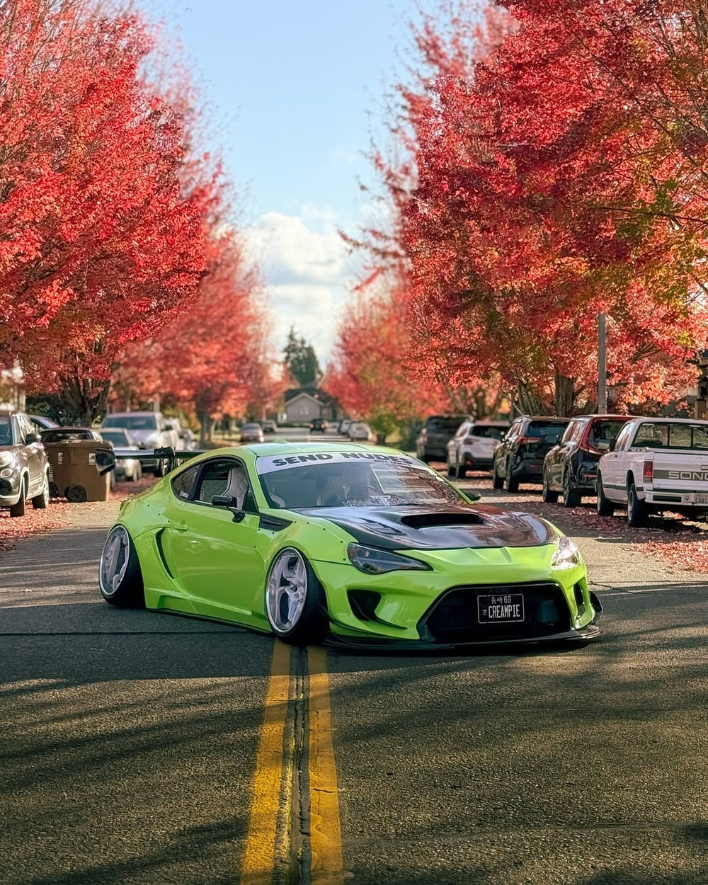 Toyota GT86 86 TRD GT SE Base ZN6 2017 2018 2019 2020 & Scion FR-S FRS ZN6 2013 2014 2015 2016 & BRZ TS Limited Premium ZN6 2013 2014 2015 2016 2017 2018 2019 2020 (compatible with ROBOT widebody kit) with Aftermarket Parts - Front Corner Canards (Pair) & Front Inner Vents Canards (Pair) Carbon Fiber / FRP from Robot Craftsman