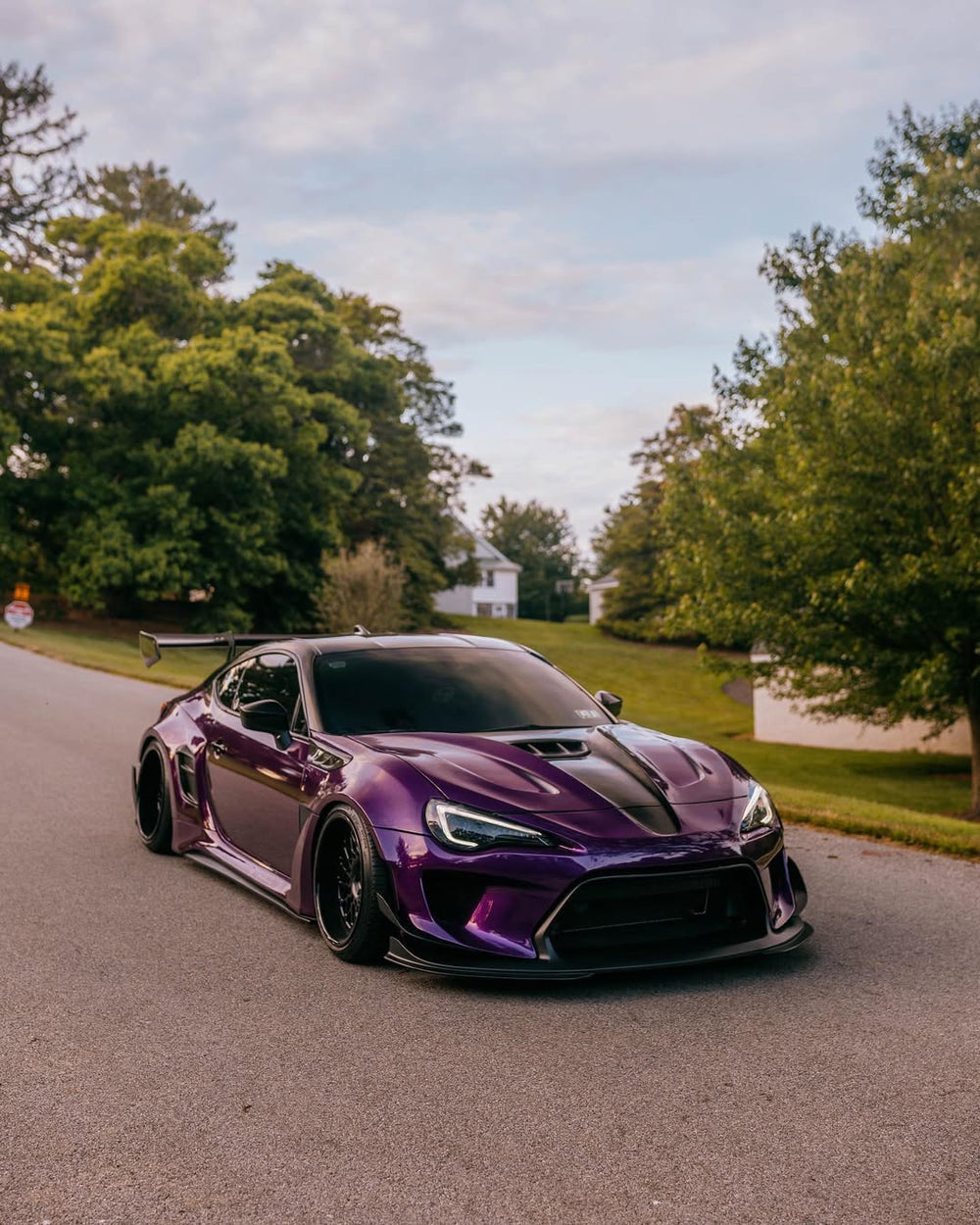 Toyota GT86 86 TRD GT SE Base ZN6 2017 2018 2019 2020 & Scion FR-S FRS ZN6 2013 2014 2015 2016 & BRZ TS Limited Premium ZN6 2013 2014 2015 2016 2017 2018 2019 2020 (compatible with ROBOT widebody kit) with Aftermarket Parts - Front Fenders Replacement & Rear Quarter Fender Flares & Side Skirts Carbon Fiber / FRP from Robot Craftsman