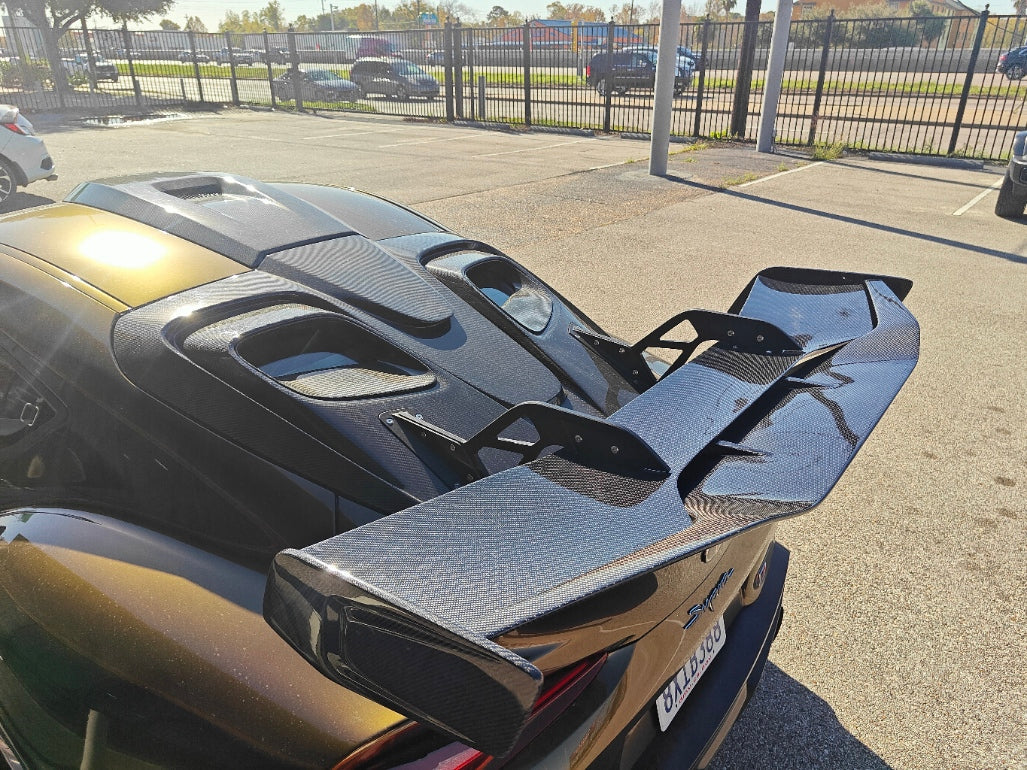 Toyota Supra MK5 A90 A91 3.0 2.0 2020 2021 2022 2023 2024 with Aftermarket Parts - Hyperion Rear Louvers & GT Wing Carbon Fiber / FRP from Robot Craftsman