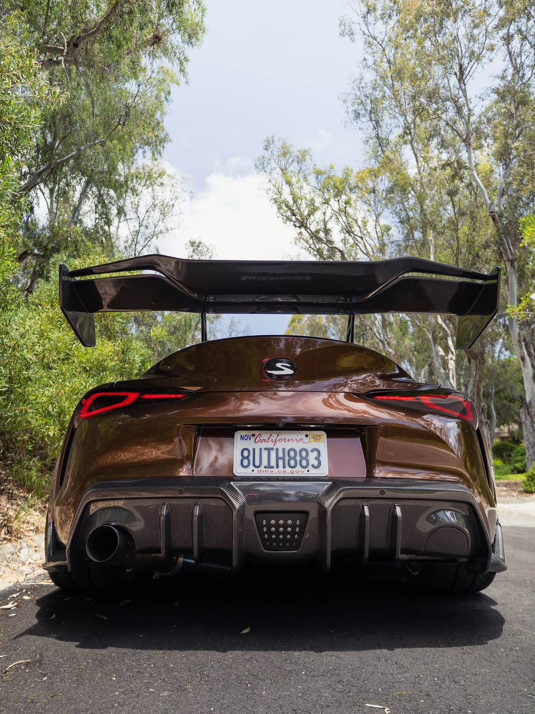 Toyota Supra MK5 A90 A91 3.0 2.0 2020 2021 2022 2023 2024 with Aftermarket Parts - Hyperion Rear Louvers & GT Wing Carbon Fiber / FRP from Robot Craftsman