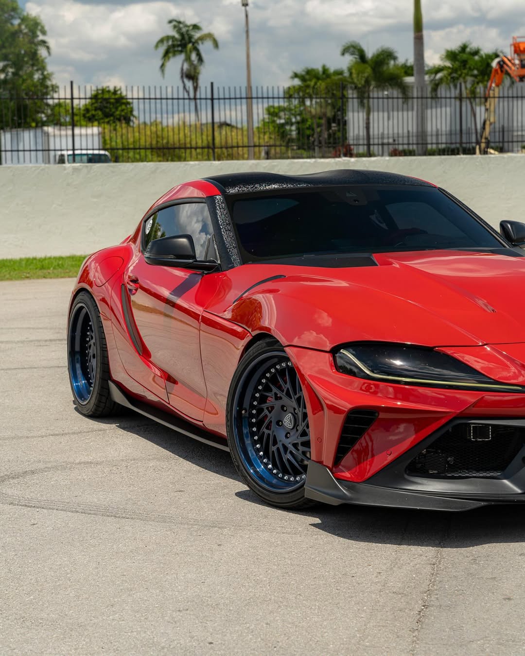 Toyota Supra MK5 A90 A91 3.0 2.0 2020 2021 2022 2023 2024 with Aftermarket Parts - "Alerion" Narrow Body Front Bumper & Lip Carbon Fiber / FRP from Robot Craftsman