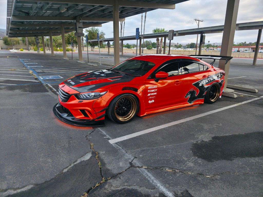 Mazda Mazda6 Sport Grand Touring Singature Carbon Edition & Sport Grand Touring Singature Carbon Edition 2014-2022 (suitable to be installed with ROBOT CRAFTASTMAN widebody kit) with Aftermarket Parts - Widebody Wheel Arches & Side Skirts & Side Skirts Extensions Carbon Fiber / FRP from Robot Craftsman