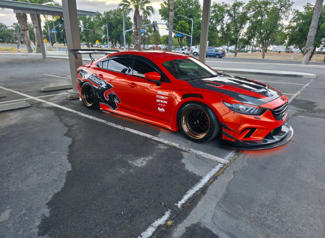 Mazda Mazda6 Sport Grand Touring Singature Carbon Edition & Sport Grand Touring Singature Carbon Edition 2014-2022 (suitable to be installed with ROBOT CRAFTASTMAN widebody kit) with Aftermarket Parts - Widebody Wheel Arches & Side Skirts & Side Skirts Extensions Carbon Fiber / FRP from Robot Craftsman