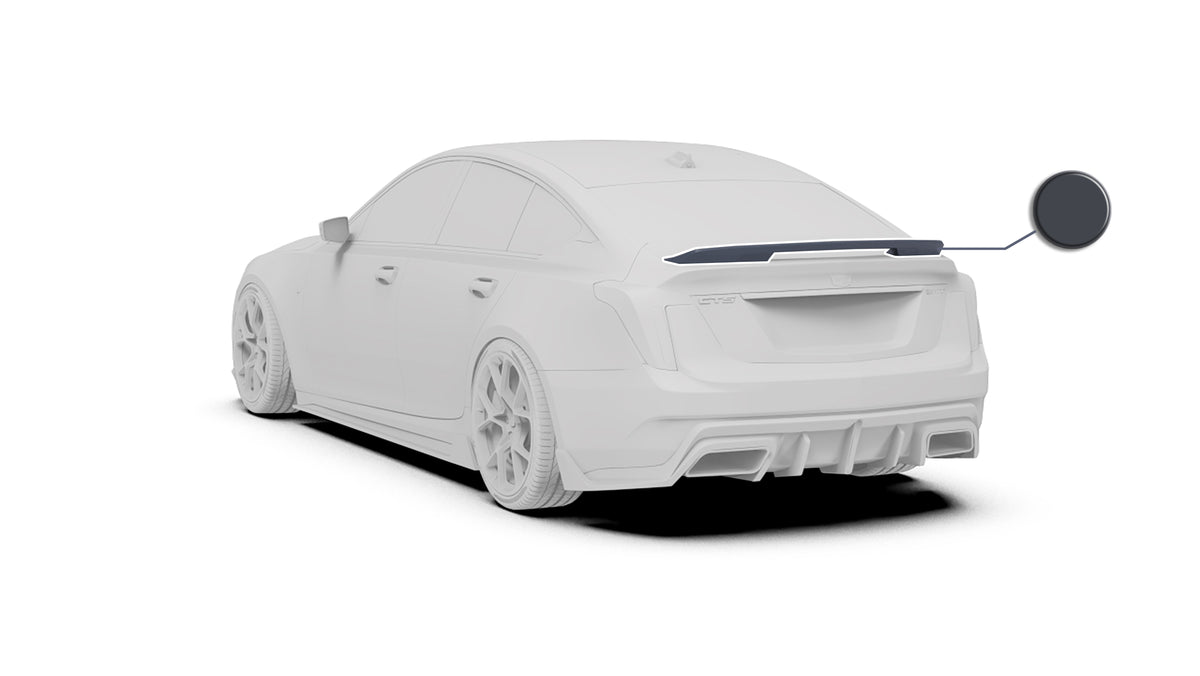 Cadillac CT5 CT5-V Blackwing Sport Premium Luxury Base 2020 2021 2022 2023 2024 with Aftermarket Parts - "PRISM" Rear Ducktail Spoiler Carbon Fiber / FRP from Robot Craftsman