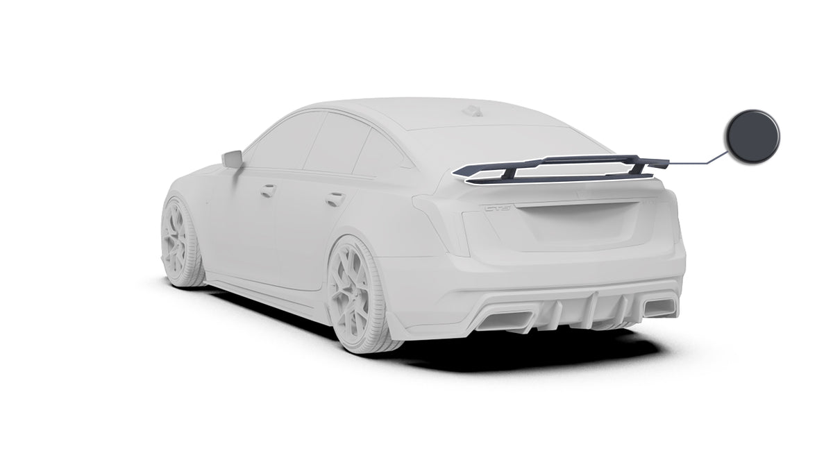 Cadillac CT5 CT5-V Blackwing Sport Premium Luxury Base 2020 2021 2022 2023 2024 with Aftermarket Parts - PRISM Rear GT Wing Carbon Fiber / FRP from Robot Craftsman