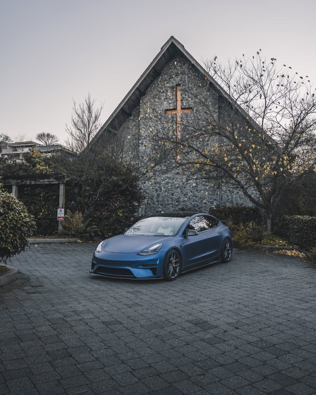 Tesla Model 3 Performance Long Range Standard Base 2017 2018 2019 2020 2021 2022 2023 with Aftermarket Parts - Crypton Front Bumper & Lip Carbon Fiber / FRP from Robot Craftsman