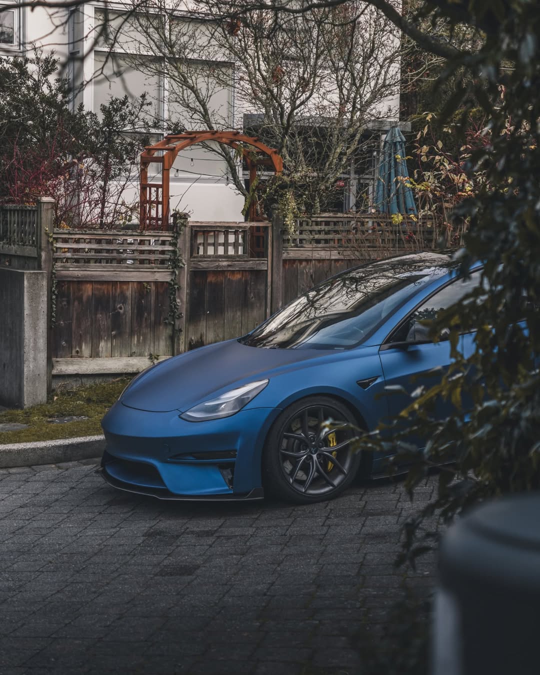 Tesla Model 3 Performance Long Range Standard Base 2017 2018 2019 2020 2021 2022 2023 with Aftermarket Parts - Crypton Front Bumper & Lip Carbon Fiber / FRP from Robot Craftsman