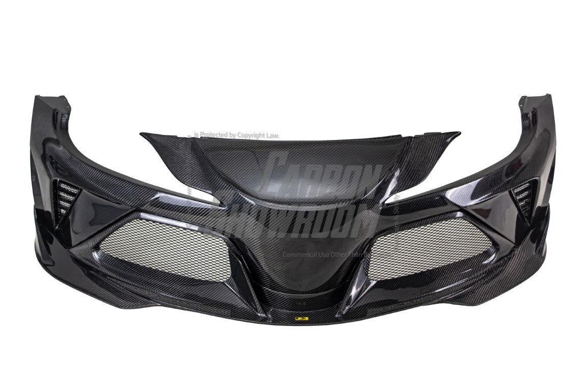 Toyota Supra MK5 A90 A91 3.0 2.0 2020 2021 2022 2023 2024 with Aftermarket Parts - Hyperion Widebody Front Bumper & Lip Carbon Fiber / FRP from Robot Craftsman