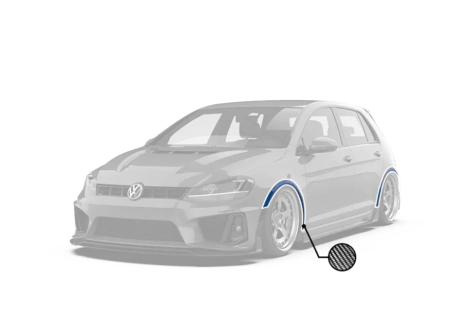 Volkswagen Golf R GTI Base MK7 MK7.5 2015 2016 2017 2018 2019 2020 2021 with Aftermarket Parts - Widebody Wheel Arches Carbon Fiber / FRP from Robot Craftsman