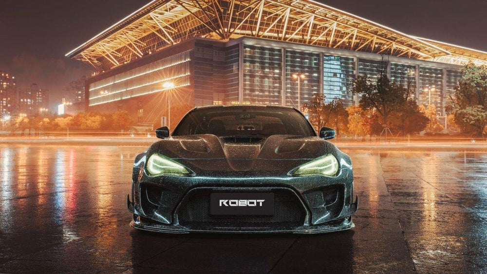 Toyota GT86 86 TRD GT SE Base ZN6 2017 2018 2019 2020 & Scion FR-S FRS ZN6 2013 2014 2015 2016 & BRZ TS Limited Premium ZN6 2013 2014 2015 2016 2017 2018 2019 2020 (compatible with ROBOT widebody kit) with Aftermarket Parts - Replacement Front Lip Only & Front Bumper & Lip Carbon Fiber / FRP from Robot Craftsman