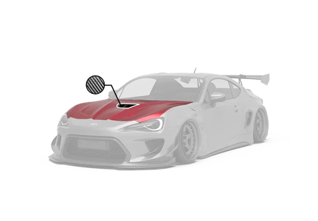 Toyota GT86 86 TRD GT SE Base ZN6 2017 2018 2019 2020 & Scion FR-S FRS ZN6 2013 2014 2015 2016 & BRZ TS Limited Premium ZN6 2013 2014 2015 2016 2017 2018 2019 2020 (compatible with ROBOT widebody kit) with Aftermarket Parts - Replacement Hood Scoop& Hood Bonnet Carbon Fiber / FRP from Robot Craftsman