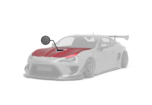 Toyota GT86 86 TRD GT SE Base ZN6 2017 2018 2019 2020 & Scion FR-S FRS ZN6 2013 2014 2015 2016 & BRZ TS Limited Premium ZN6 2013 2014 2015 2016 2017 2018 2019 2020 (compatible with ROBOT widebody kit) with Aftermarket Parts - Replacement Hood Scoop& Hood Bonnet Carbon Fiber / FRP from Robot Craftsman