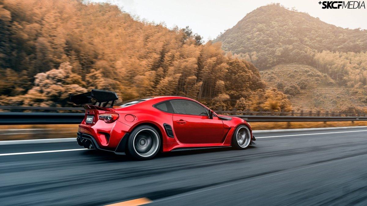Toyota GT86 86 TRD GT SE Base ZN6 2017 2018 2019 2020 & Scion FR-S FRS ZN6 2013 2014 2015 2016 & BRZ TS Limited Premium ZN6 2013 2014 2015 2016 2017 2018 2019 2020 with Aftermarket Parts - Swan Neck Hammer GT Wing Carbon Fiber / FRP from Robot Craftsman