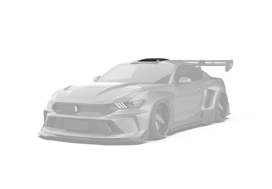 Mustang Ecoboost V6 GT March1 Bullitt S550.1 S550.2 2015 2016 2017 2018 2019 2020 2021 2022 2023 with Aftermarket Parts - "DAWN & DUSK" Roof Scoop Carbon Fiber / FRP from Robot Craftsman