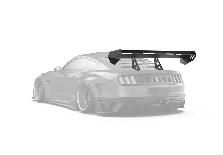 Ford Mustang Ecoboost V6 GT March1 Bullitt S550.1 S550.2 2015 2016 2017 2018 2019 2020 2021 2022 2023 with Aftermarket Parts - "DAWN & DUSK" Rear Wing & Spoiler Carbon Fiber / FRP from Robot Craftsman