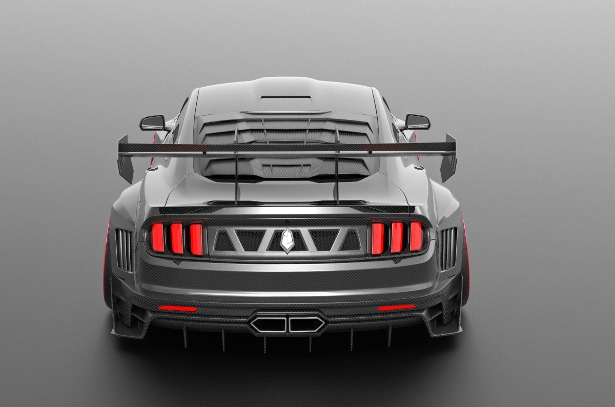 Ford Mustang Ecoboost V6 GT March1 Bullitt S550.1 S550.2 2015 2016 2017 2018 2019 2020 2021 2022 2023 with Aftermarket Parts - "DAWN & DUSK" Rear Wing & Spoiler Carbon Fiber / FRP from Robot Craftsman