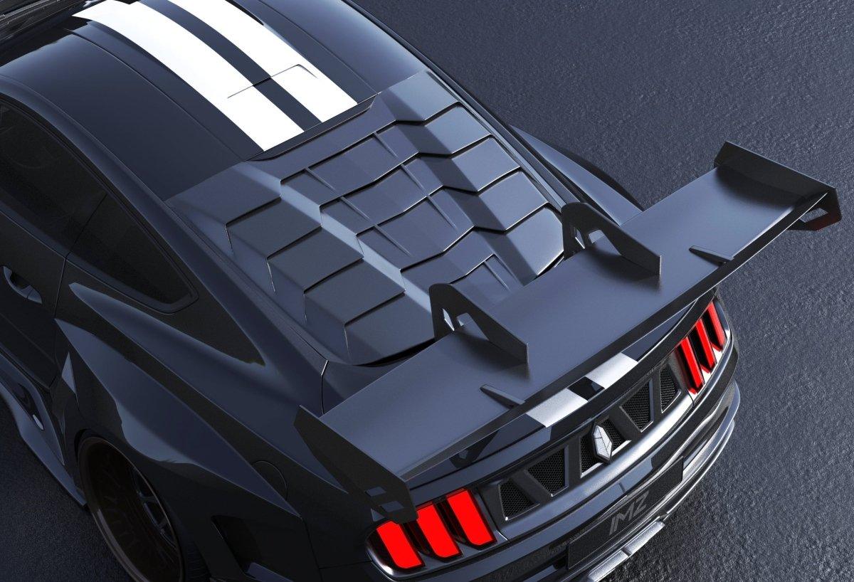 Ford Mustang Ecoboost V6 GT March1 Bullitt S550.1 S550.2 2015 2016 2017 2018 2019 2020 2021 2022 2023 with Aftermarket Parts - "DAWN & DUSK" Rear Wing & Spoiler Carbon Fiber / FRP from Robot Craftsman