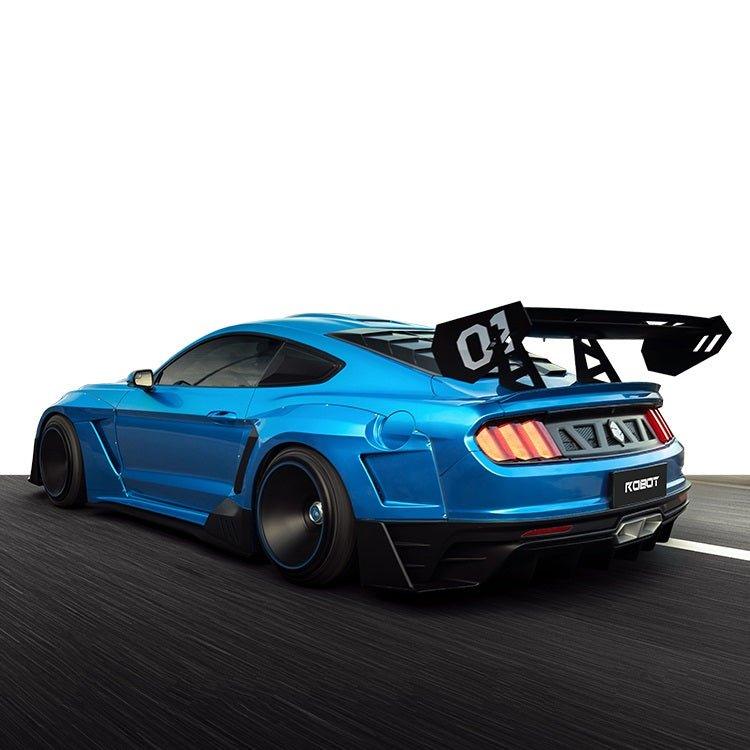 Ford Mustang Ecoboost V6 GT March1 Bullitt S550.1 S550.2 2015 2016 2017 2018 2019 2020 2021 2022 2023 with Aftermarket Parts - "DAWN & DUSK" Rear Wing & Spoiler Carbon Fiber / FRP from Robot Craftsman