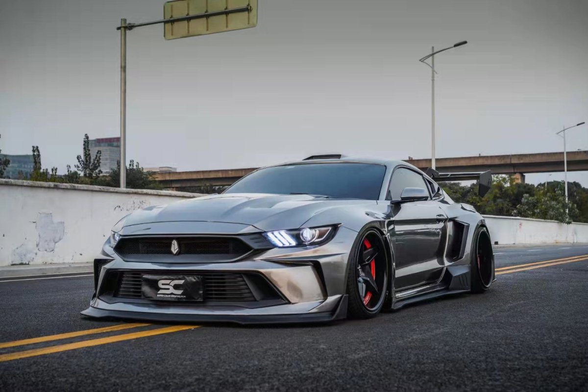 Ford Mustang Ecoboost V6 GT March1 Bullitt S550.1 S550.2 2015 2016 2017 2018 2019 2020 2021 2022 2023 with Aftermarket Parts - "DAWN & DUSK" Rear Wing & Spoiler Carbon Fiber / FRP from Robot Craftsman