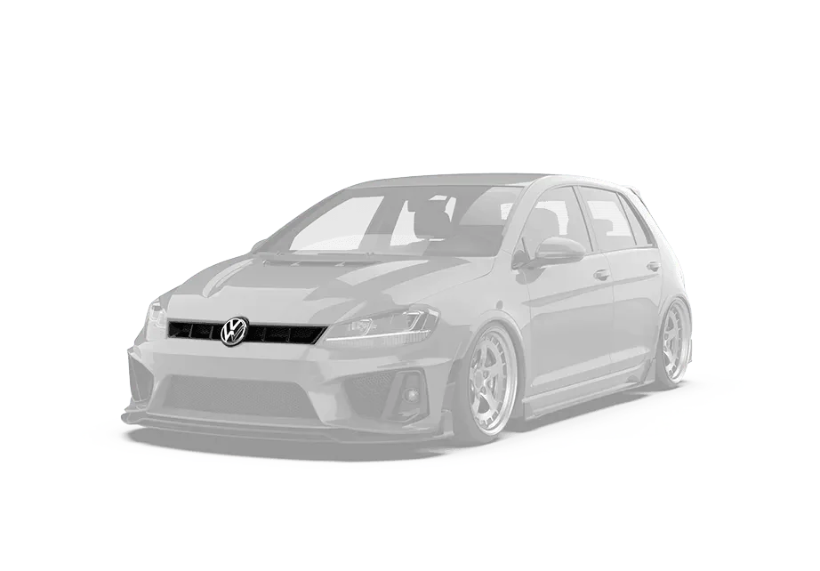 Volkswagen Golf R GTI Base MK7 MK7.5 2015 2016 2017 2018 2019 2020 2021 with Aftermarket Parts - Front Grill Replacement & ROBOT emblem cover Carbon Fiber / FRP from Robot Craftsman