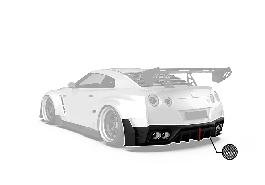 Robot Craftsman "Godzilla" Widebody Rear Diffuser for Nissan GTR R35 2008-ON - Performance SpeedShop