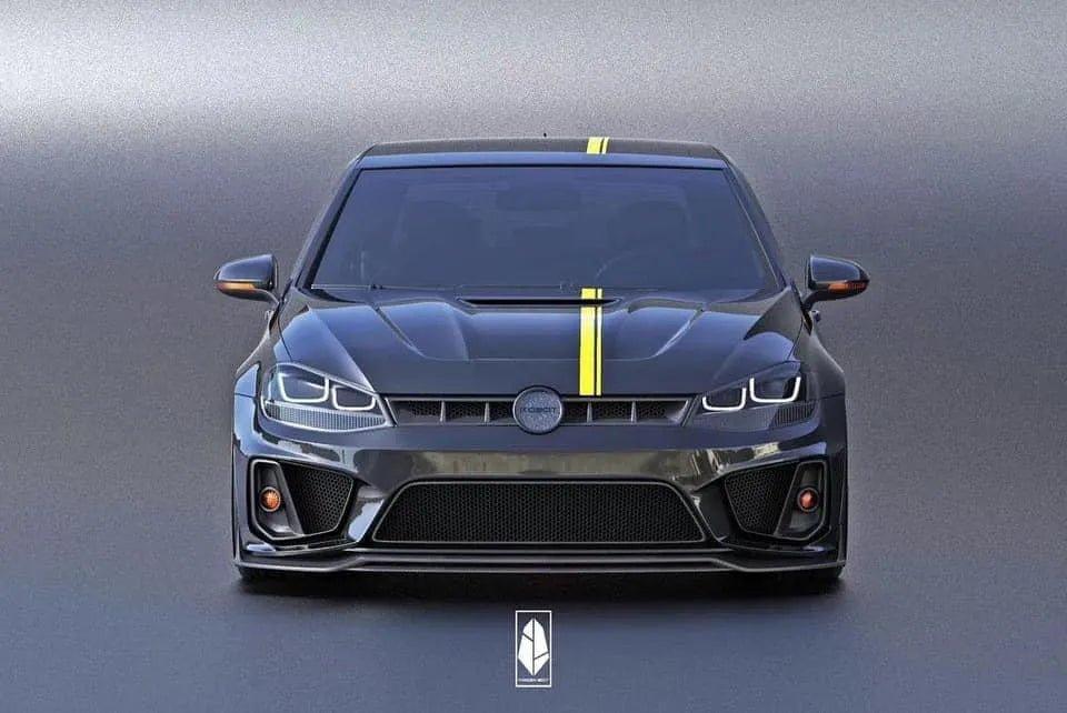 Volkswagen Golf R GTI Base MK7 MK7.5 2015 2016 2017 2018 2019 2020 2021 with Aftermarket Parts - Hood Bonnet Carbon Fiber / FRP from Robot Craftsman